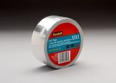 Scotch 3311 Aluminum Foil Tape, 2" x 10 yd, 3.6 mil, Silver (Pack of 1)