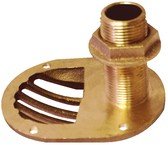 GROCO 1" Bronze Combo Scoop Thru-Hull w/Nut