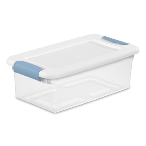 Sterilite 36-Pack Latching Box, Under Bed Storage Bins with Lids, Clear Plastic, 6 Quart - Heavy-Duty Organizing Containers for Closet, Bathroom, and Office