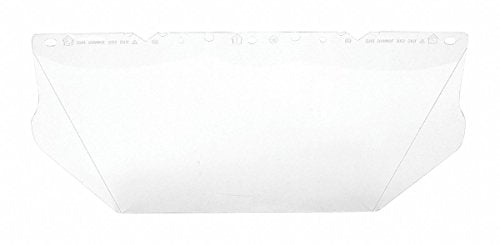 MSA 10115836 V-Gard Visor - General Purpose, Polycarbonate (PC), Clear Tint, Contoured, 8" x 17" x 0.04", Impact-Rated & Limits Splash, Durable & Replaceable UV-Protected Hard Hat Accessory