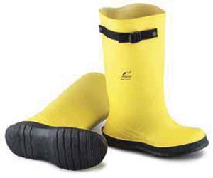 Size 13 17" Yellow Slicker Overboots With Strap And Black Self-Cleaning Cleated Outsole
