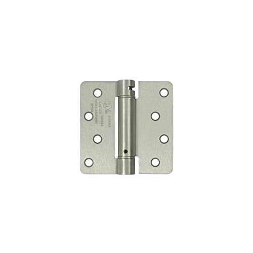Deltana DSH4R4 4" x 4" Mortise Spring Hinge with 1/4" Radius Corners - Sold Indi, Antique Nickel