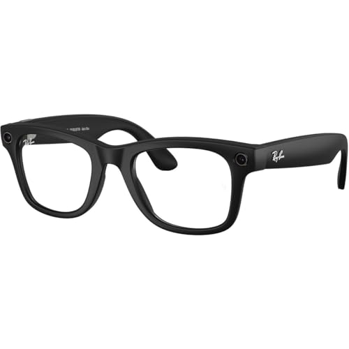 Ray-Ban Meta (Gen 2), Wayfarer, Matte Black | Smart AI Glasses for Men, Women — 2X Battery Life — 3K Ultra HD Resolution and 12 MP Wide Camera, Audio, Video — Clear Lenses — Wearable Technology