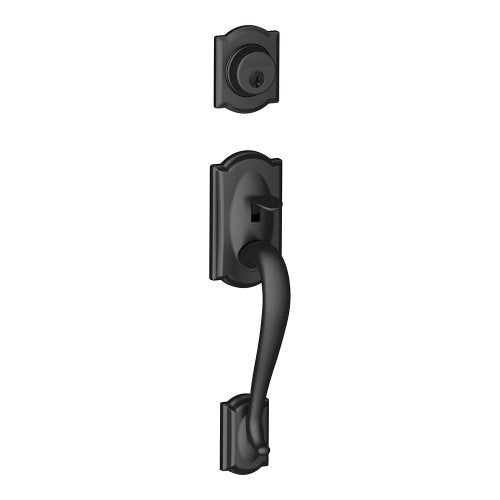 Schlage Camelot F92-CAM Dummy Exterior Handleset Matte Black