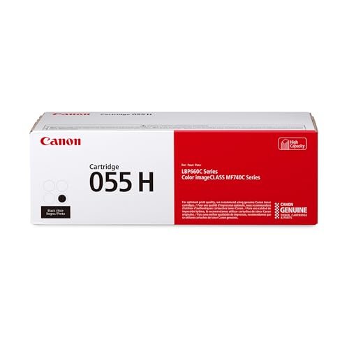 Canon Genuine 055 Black Toner Cartridge High Capacity Compatible with LBP664Cdw, MF741Cdw, MF743Cdw, MF745Cdw, MF746Cdw