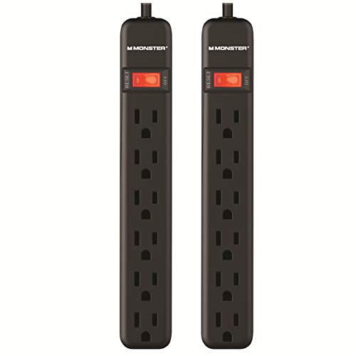 MONSTER SURGE PROTCTR 6OUT BLK