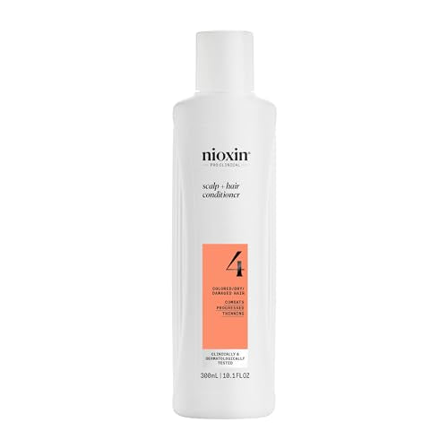 Nioxin System 4 Scalp + Hair Conditioner | For Colored or Damaged Hair with Progressed Thinning | With Niacinamide and Biotin | 10 Fl oz.