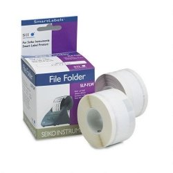 Seiko SLPFLW Self-Adhesive File Folder Labels 9/16 x 3-7/16 White 260/Box
