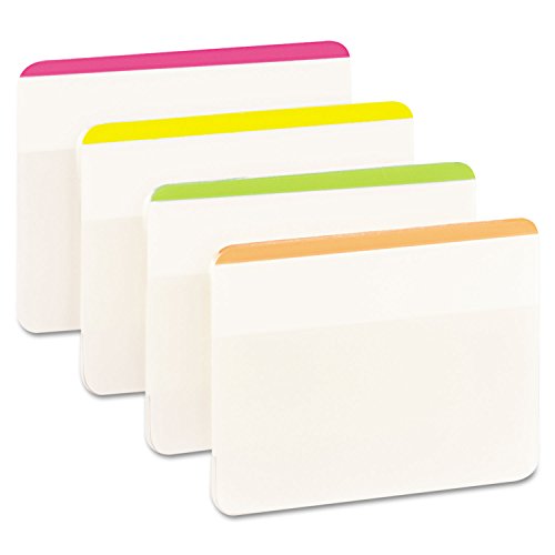 Post-it Tabs, 2 in, Assorted Bright Colors, 6 Tabs/Color, 4 Colors, 24 Tabs/Pack (686F-1BB)