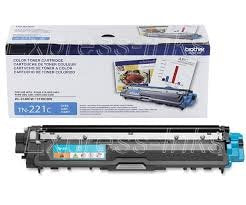 Brother Genuine Standard Yield Toner Cartridge, TN221C, Replacement Cyan Color Toner, Page Yield Up To 1,400 Pages, Amazon Dash Replenishment Cartridge, TN221