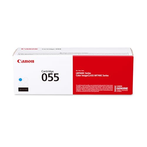 Canon Genuine 055 Cyan Toner Cartridge Compatible with LBP664Cdw, MF741Cdw, MF743Cdw, MF745Cdw, MF746Cdw