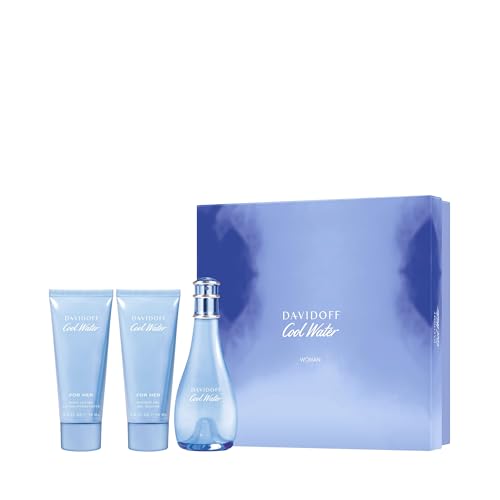 Davidoff Cool Water 3Pc Women Gift Set - 3.4Oz EDT + 2.5Oz Body Lotion + 2.5Oz Shower Gel