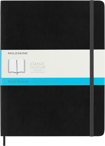 Moleskine Classic XL Dotted Soft Cover Notebook, Black