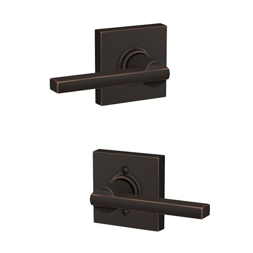 Schlage Latitude Lever F10 LAT 716 COL, Aged Bronze