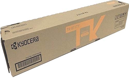 Kyocera 1T02P3AUS0 Model TK-8117Y Yellow Toner Kit For use with Kyocera ECOSYS M8124cidn and M8130cidn Color Multifunctional Printers, Up to 6000 Pages Yield at 5% Average Coverage