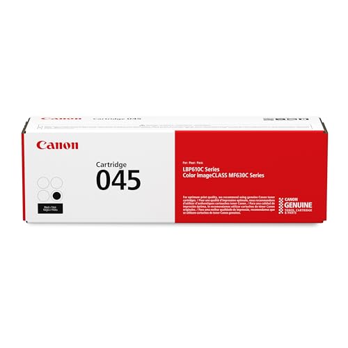 Canon Genuine 045 Black Toner Cartridge Compatible with LBP612Cdw, MF632Cdw, MF634Cdw