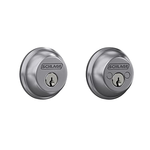 SCHLAGE LOCK CO B62N626 Double Cylinder Deadbolt, Chrome