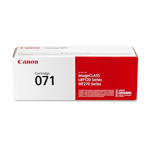 Canon Genuine 071 Black Toner Cartridge Compatible with LBP122dw, MF272dw, MF273dw, MF275dw