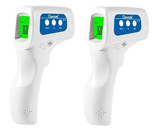 Berrcom Medical Grade No-Contact Infrared Forehead Thermometer with FDA and CE Certification (Twin Pack) (2 Items)