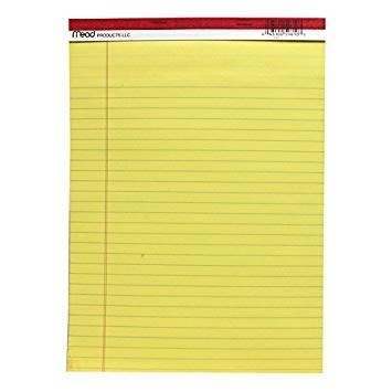 Mead Yellow Legal Pad 8.5 x 11.75 in 50 Sheets