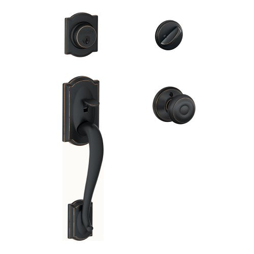 Schlage F60CAM716GEO Camelot Door Handleset