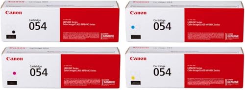 Canon CRG 054 Standard Toner Cartridge for LBP622 & MF644 Printers, Bundle with Black / Cyan / Magenta / Yellow