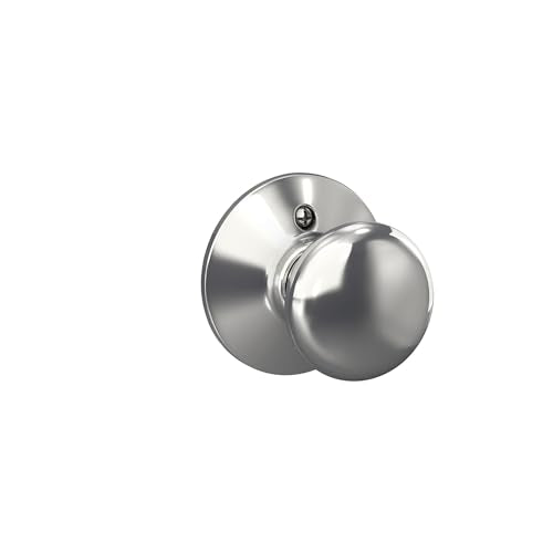 SCHLAGE Plymouth Knob Non-Turning Lock, Bright Chrome (F170 PLY 625)