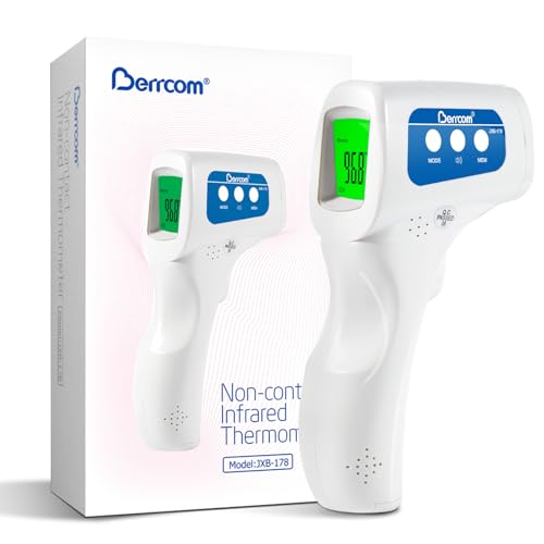 Forehead Thermometer for Adults Non-Contact Infrared Forehead Thermometer with Fever Alarm Function Medical Grade for Baby Children Kids Instant Fever Check Digital Display