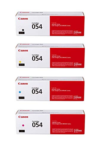 Canon CRG 054 Standard Toner Cartridge for LBP622 & MF644 Printers, Bundle with Black / Cyan / Magenta / Yellow