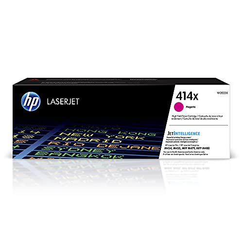 HP 414X Magenta High-yield Toner Cartridge | Works with HP Color LaserJet Enterprise M455dn, MFP M480f; HP Color LaserJet Pro M454 Series, MFP M479 Series | W2023X
