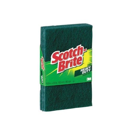 Scotch-Brite Heavy Duty Scouring Pad, Dish Scrubber for Kitchen + Outdoor, 3 Scrub Pads for Uncoated Pots and Pans, Cast Iron Cooktops, Grill Grates, Oven Racks, & BBQ, Durable, Long-Lasting