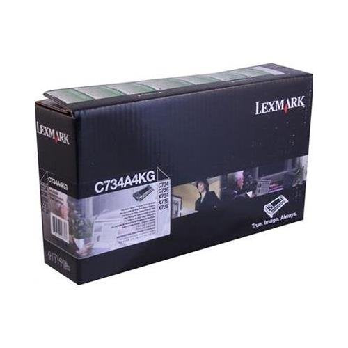 Lexmark C734A4KG Toner, Return Progam, Black in Retail Packaging