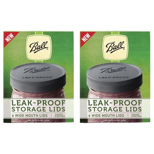 Ball Leak-Proof Plastic Mason Jar Lids, Wide, 12 Pack
