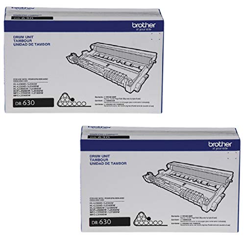 Brother DR630 Drum Unit - Black - 2 Packs In Retail Packing