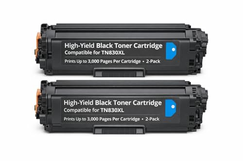 Triplenet Pricing High Yield Black Toner Cartridge 2 Pack – Replacement for TN830XL – Compatible Laser Printer Toner Cartridge – Prints Up to 3,000 Pages Each