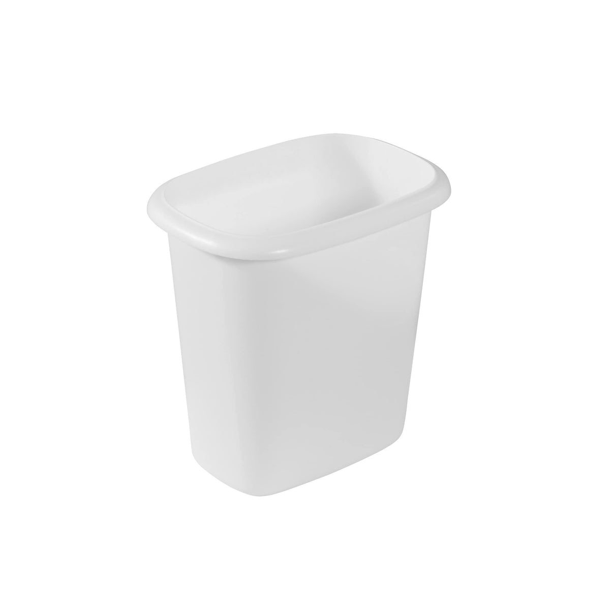 Rubbermaid Oval Vanity Wastebasket, Plastic, 6 Qt, 7 X 10 X 9, White, 6/Carton