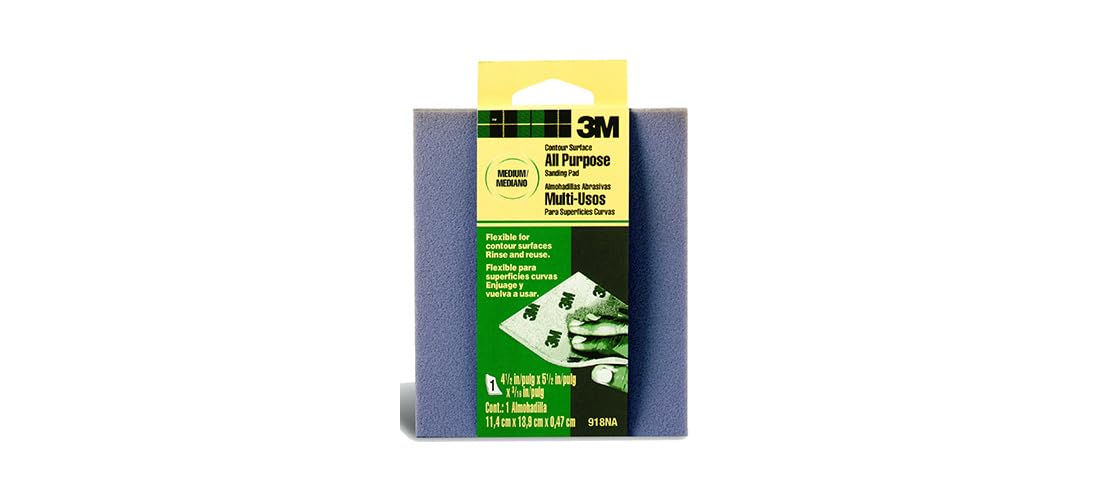 3M 918DC-NA Sanding Sponge, Medium, 1 Pack