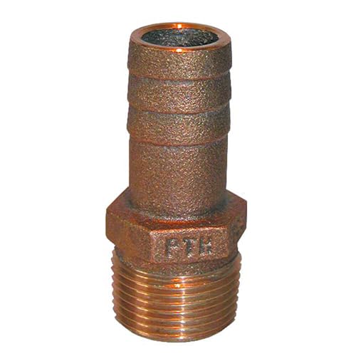 GROCO 1-1/4" NPT x 1-1/4" ID Bronze Pipe to Hose Fitting