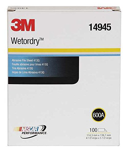 3M Wetordry Abrasive Sheet 431Q, 600, 4 1/2 in x 5 1/2 in, 100 per carton