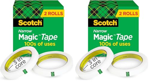 3M Scotch Magic Tape 810-2P12-72, 1/2" x 2592", 2-Pack
