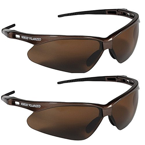 Jackson Safety V30 Nemesis Polarized Safety Glasses (2, Brown Frame with Polarized Brown Lens)