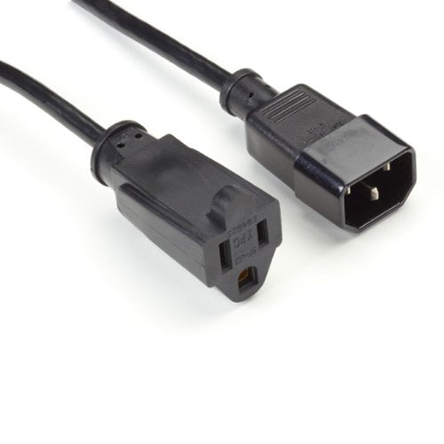 Black Box PC Adapter Cord NEMA 5-15R to IEC-60320-C14 1-ft