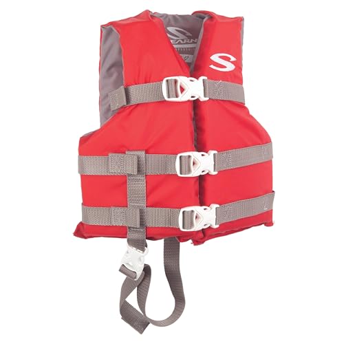 Stearns Kids Life Vest, Type III, Red, 30–50 lbs