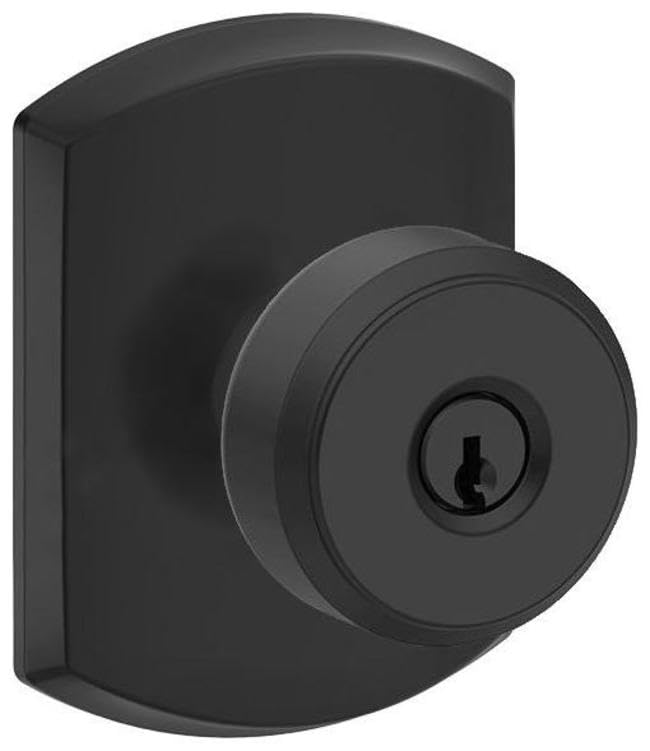 Schlage Bowery F51A-BWE-GRW Entry Door Knob Matte Black