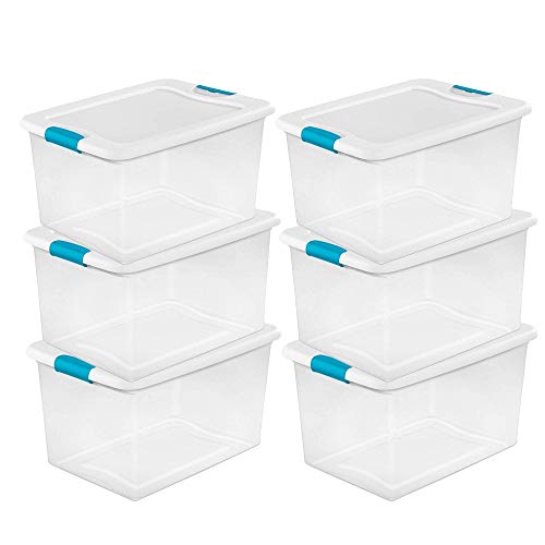 64 Quart Clear Storage Tote W/Lid, 23-3/4x16x13-1/2, Pack of 12