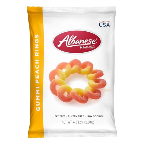 Candy, Gummi Peach Rings, 4.5-pound Bag 628077