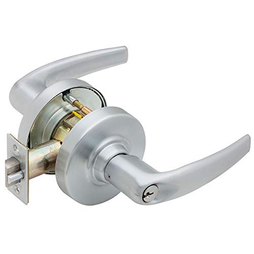 Schlage Commercial ND50PDATH626 ND Series Grade 1 Cylindrical Lock, Entry/Office Function Push-Button Locking, Athens Lever Design, Satin Chrome Finish