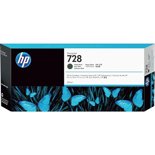 HP 728 Matte Black 300-ml Genuine Ink Cartridge (F9J68A) for DesignJet T830 MFP & T730 Large Format Plotter Printers