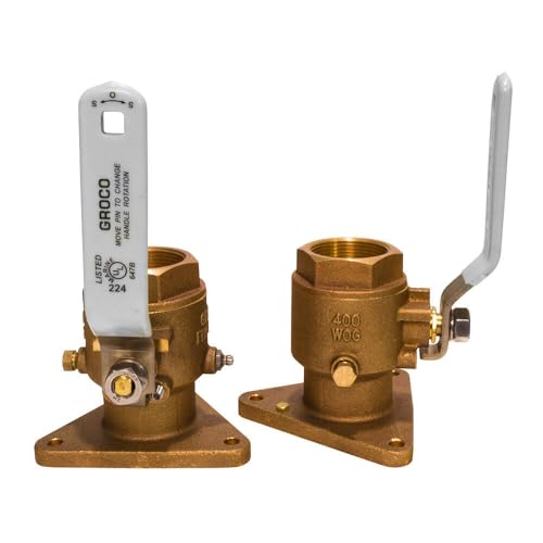 GROCO 1-1/4" Bronze Tri-Flanged Ball Valve Seacock