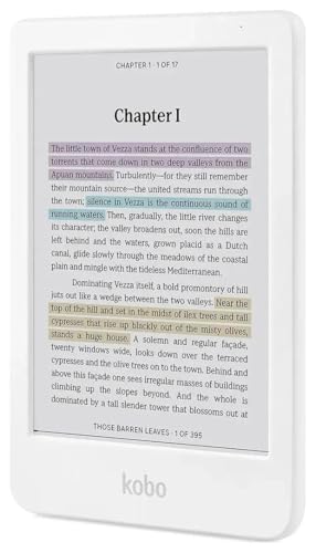 Kobo Clara Colour | Colour eReader | 6" Glare-Free Colour and Ink Kaleido 3 Display | Dark Mode Option | Waterproof | Audiobooks | 16GB of Storage | White